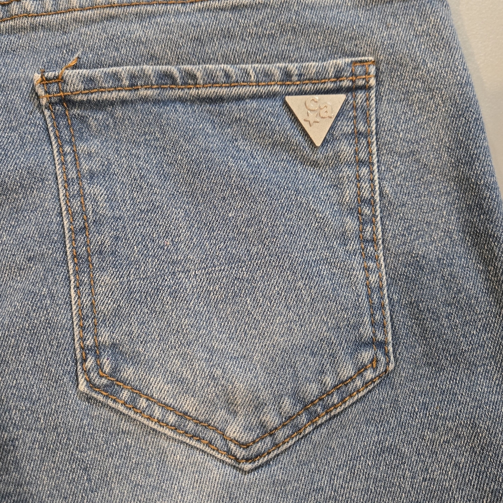 Classic Blue Distressed Straight Leg Jeans (7c7) - Picture 10 of 11